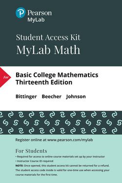 Mylab Math with Pearson Etext Access Code (24 Months) for Basic College Mathematics|Marvin Bittinger