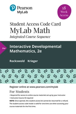 Mylab Math with Pearson Etext (Up to 18-Weeks) Access Code for Interactive Developmental Math|Gary Rockswold
