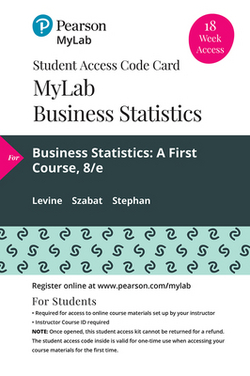 Mylab Statistics with Pearson Etext -- 18 Week Standalone Access Card -- For Business Statistics|David Levine