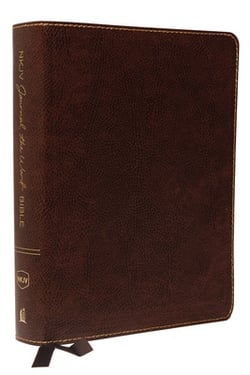 NKJV, Journal the Word Bible, Bonded Leather, Brown, Red Letter Edition, Comfort Print|Thomas Nelson