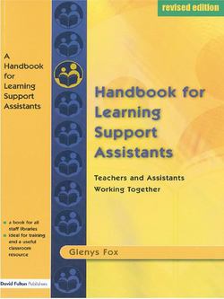 A Handbook for Learning Support Assistants|Glenys Fox
