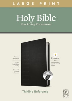 NLT Large Print Thinline Reference Bible, Filament Enabled Edition (Red Letter, Leatherlike, Black, Indexed)|New Living Translation