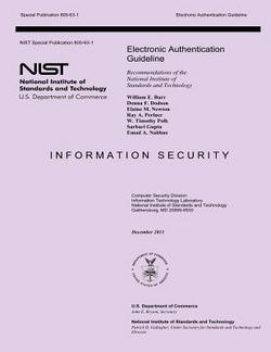Electronic Authentication Guideline|U. S. Department of Commerce