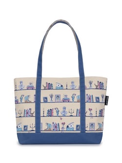 Pride and Prejudice Bookshelf Large Zippered Tote|Out of Print